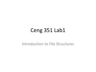 Ceng 351 Lab1