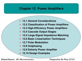 Chapter 12 Power Amplifiers