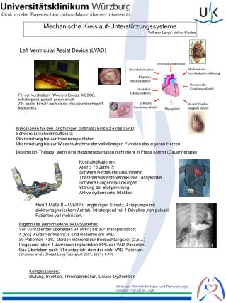 Mechanische Kreislauf-Unterstützungssysteme Volkmar Lange, Volker Fischer