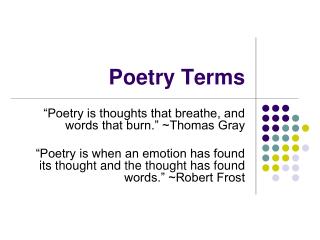 Poetry Terms