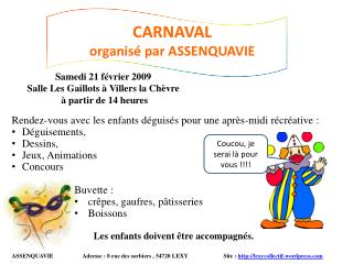 CARNAVAL organisé par ASSENQUAVIE