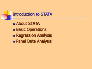 Introduction to STATA