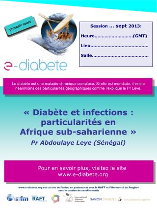 « Diabète et infections : particularités en Afrique sub-saharienne »