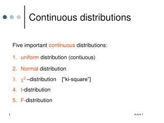 Continuous distributions