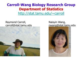 Carroll-Wang Biology Research Group Department of Statistics stat.tamu/~carroll