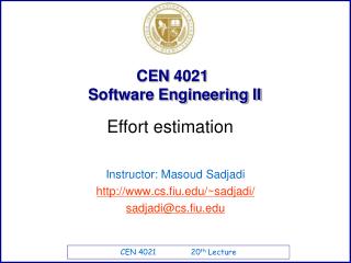 CEN 4021 Software Engineering II