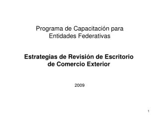 Programa de Capacitación para Entidades Federativas