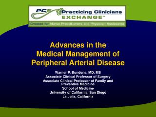 Advances in the Medical Management of Peripheral Arterial Disease