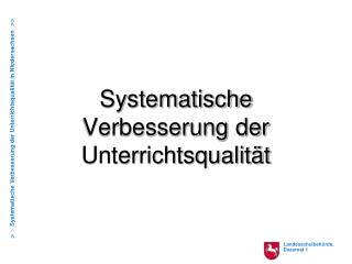 Systematische Verbesserung der Unterrichtsqualität