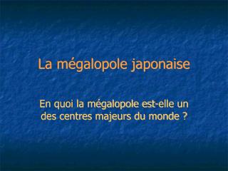 La mégalopole japonaise