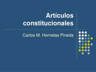 Artículos constitucionales