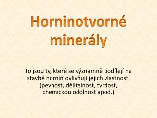 Horninotvorné minerály