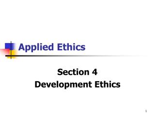 Applied Ethics