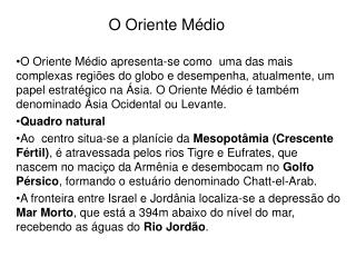 O Oriente Médio