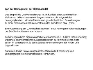 Von der Homogenität zur Heterogenität