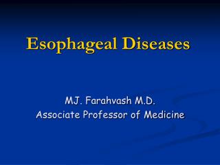 Esophageal Diseases