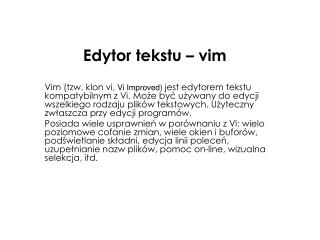 Edytor tekstu – vim