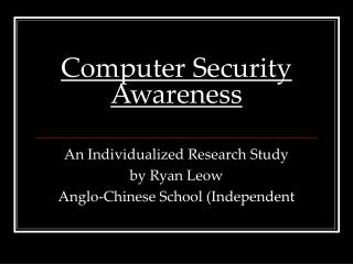 Computer Security Awareness