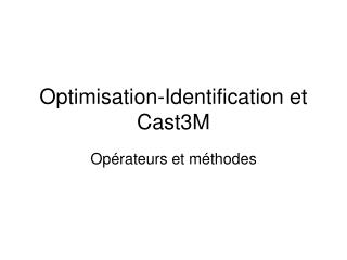 Optimisation-Identification et Cast3M