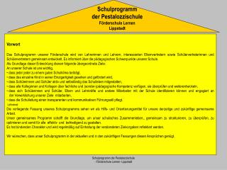 Schulprogramm der Pestalozzischule Förderschule Lernen Lippstadt