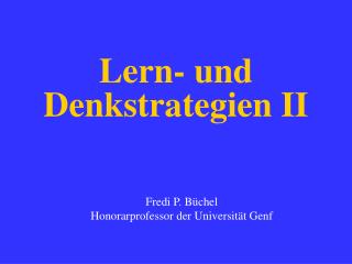 Lern- und Denkstrategien II