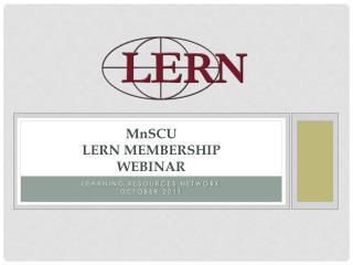 MnSCU LERN Membership Webinar