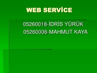 WEB SERVİCE