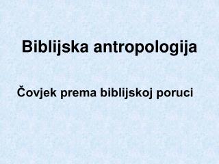 Biblijska antropologija