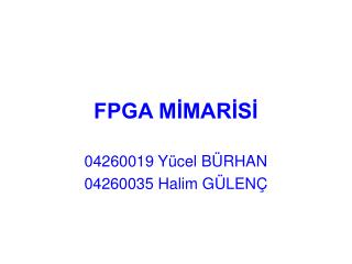 FPGA MİMARİSİ