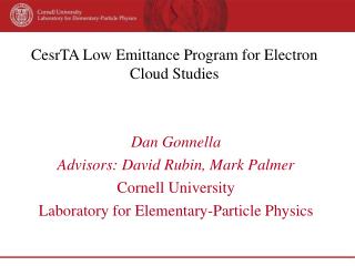 CesrTA Low Emittance Program for Electron Cloud Studies
