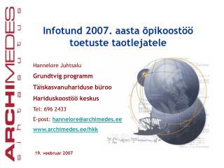 Infotund 2007. aasta õpikoostöö toetuste taotlejatele