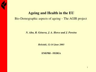 Ageing and Health in the EU