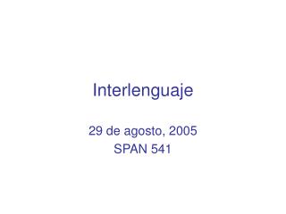 Interlenguaje