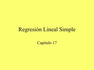 Regresión Lineal Simple