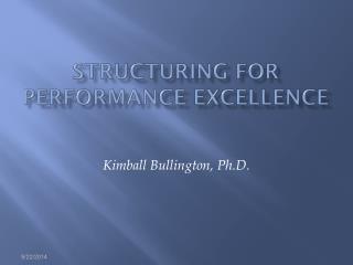 Structuring for Performance Excellence