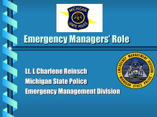 Emergency Managers’ Role