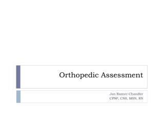 Orthopedic Assessment