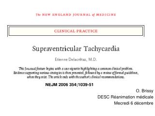 NEJM 2006 354;1039-51 O. Brissy DESC Réanimation médicale