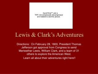 Lewis &amp; Clark’s Adventures