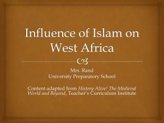 Influence of Islam on West Africa