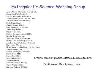 Extragalactic Science Working Group
