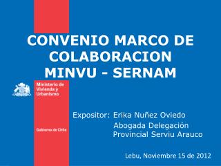 CONVENIO MARCO DE COLABORACION MINVU - SERNAM