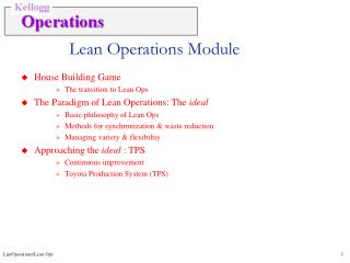 Lean Operations Module