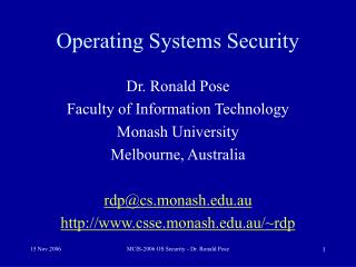 Operating Systems Security