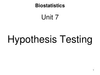 Biostatistics