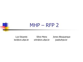 MHP – RFP 2