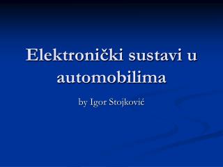 Elektronički sustavi u automobilima
