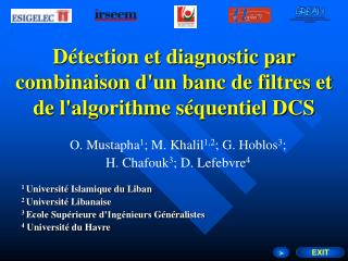Détection et diagnostic par combinaison d'un banc de filtres et de l'algorithme séquentiel DCS
