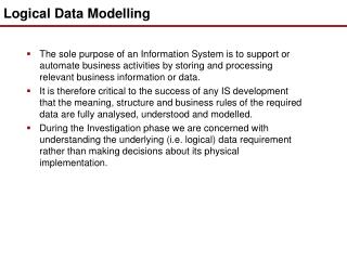 Logical Data Modelling