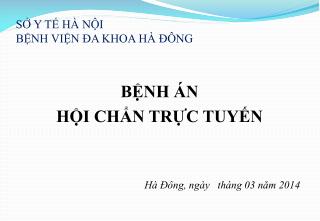 SỞ Y TẾ HÀ NỘI BỆNH VIỆN ĐA KHOA HÀ ĐÔNG